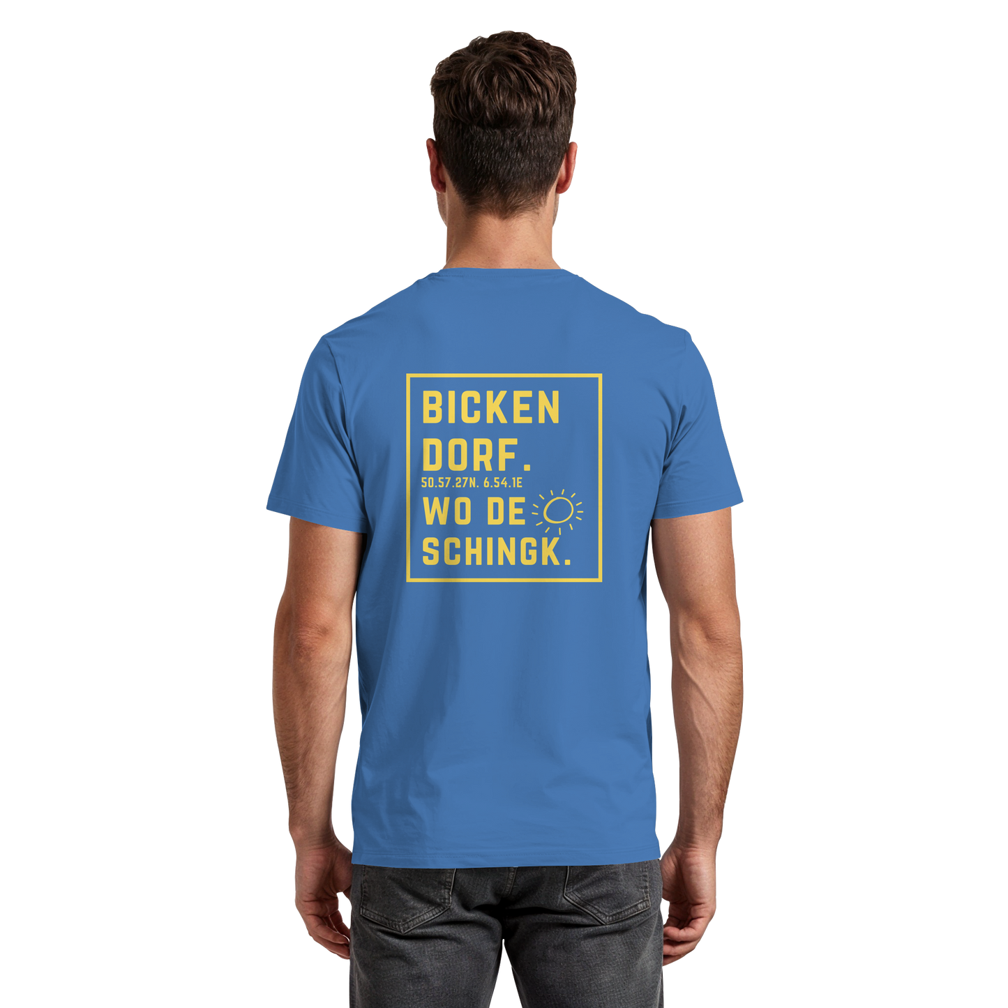 Wo de Sonn schingk - Bickendorf Druck Rücken - Premium Classic T-Shirt