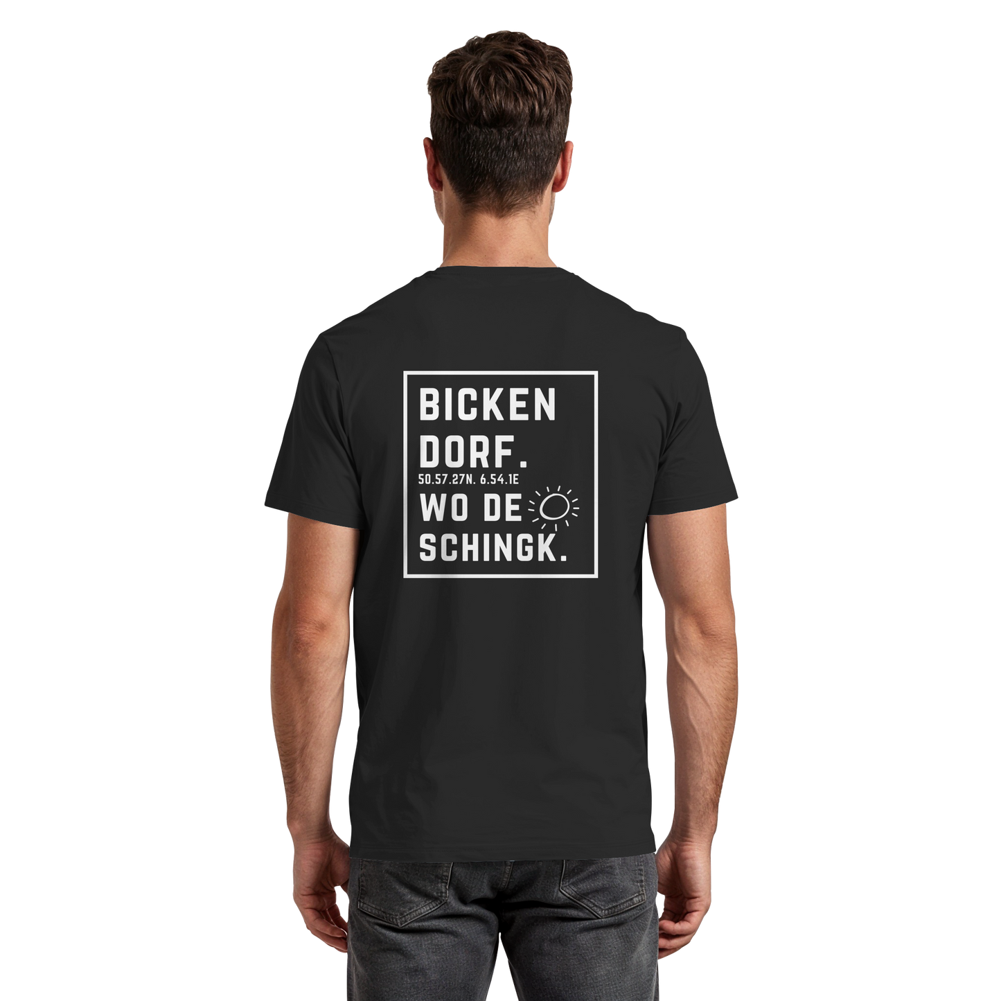 Wo de Sonn schingk - Bickendorf Druck Rücken - Premium Classic T-Shirt