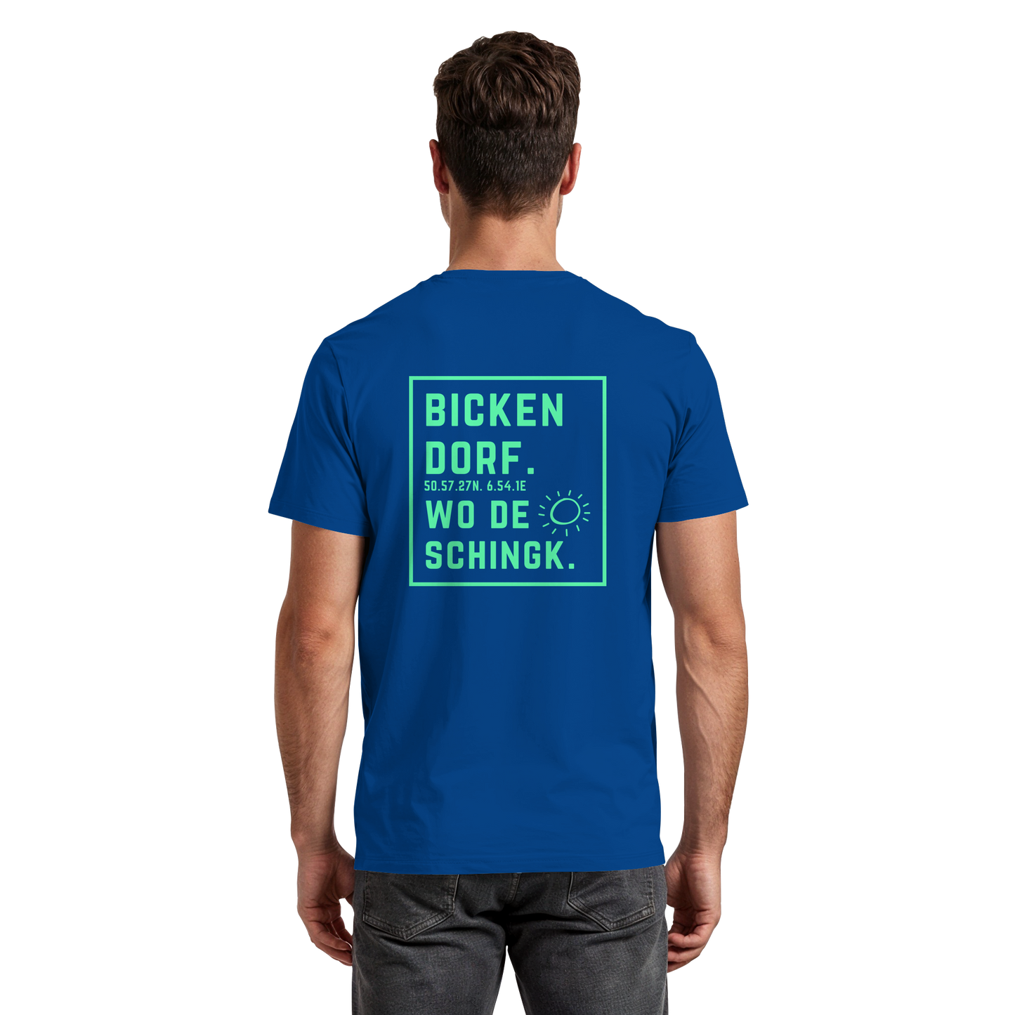 Wo de Sonn schingk - Bickendorf Druck Rücken - Premium Classic T-Shirt