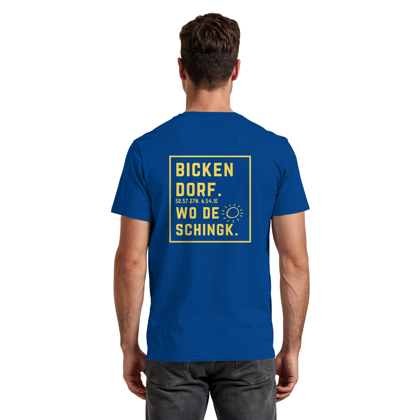 Wo de Sonn schingk - Bickendorf Druck Rücken - Premium Classic T-Shirt