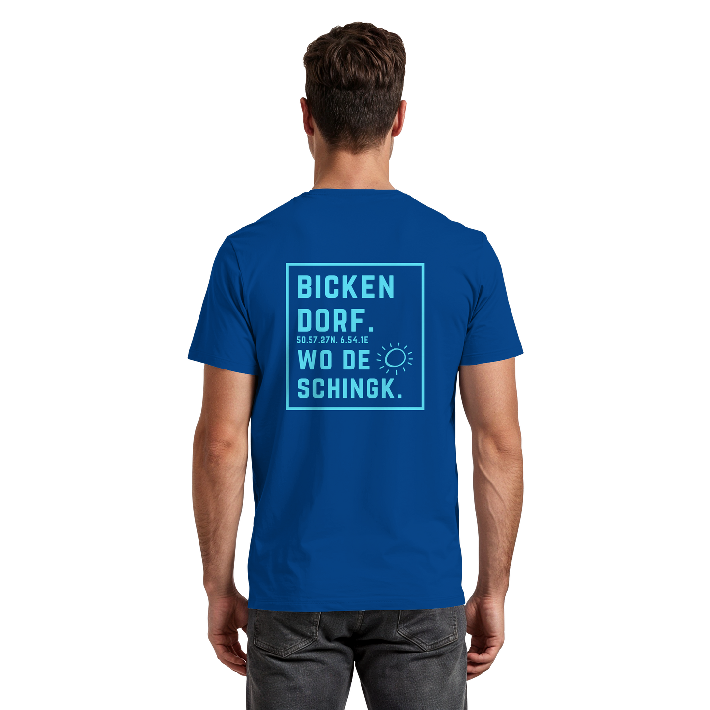 Wo de Sonn schingk - Bickendorf Druck Rücken - Premium Classic T-Shirt