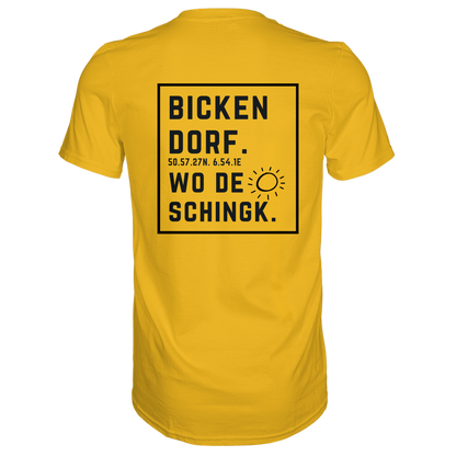 Wo de Sonn schingk - Bickendorf Druck Rücken - Premium Classic T-Shirt