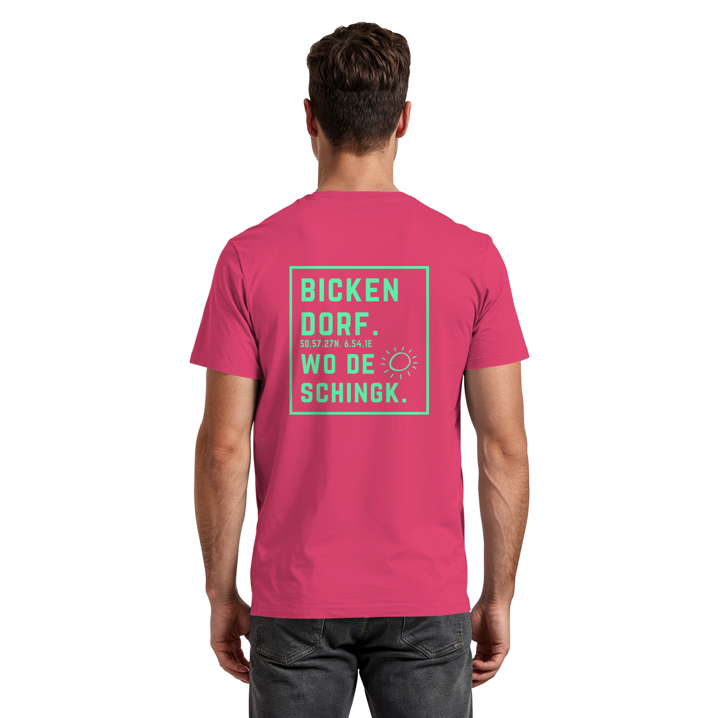 Wo de Sonn schingk - Bickendorf Druck Rücken - Premium Classic T-Shirt