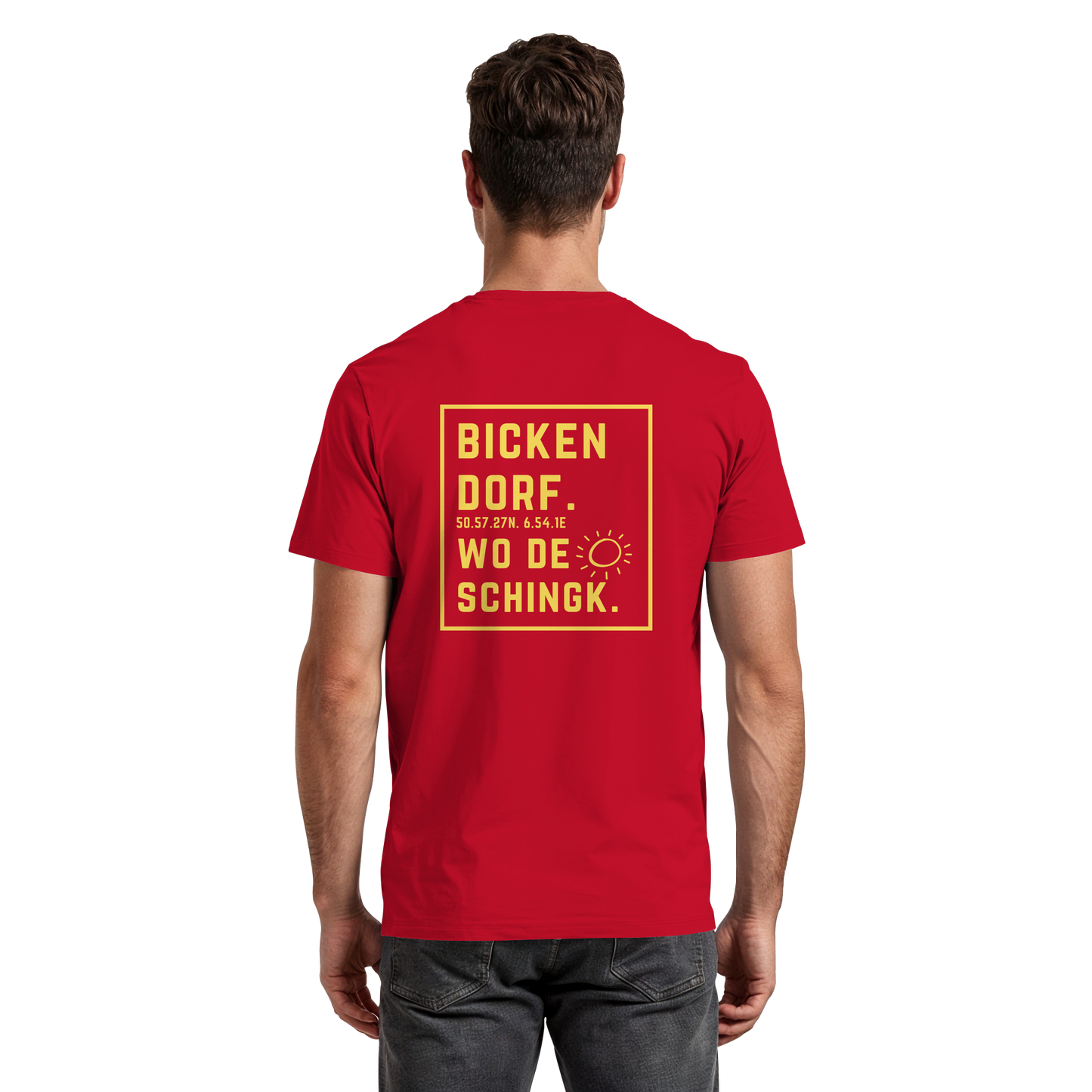 Wo de Sonn schingk - Bickendorf Druck Rücken - Premium Classic T-Shirt