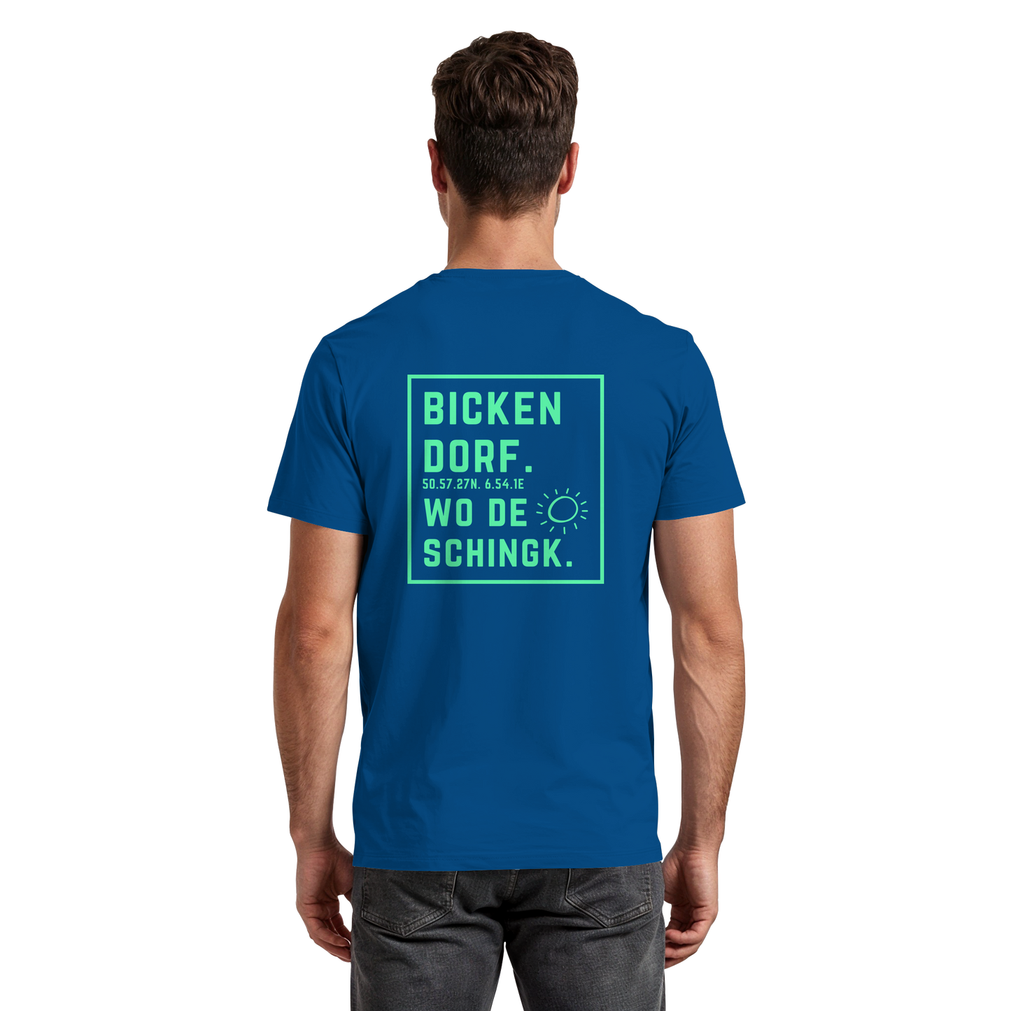 Wo de Sonn schingk - Bickendorf Druck Rücken - Premium Classic T-Shirt
