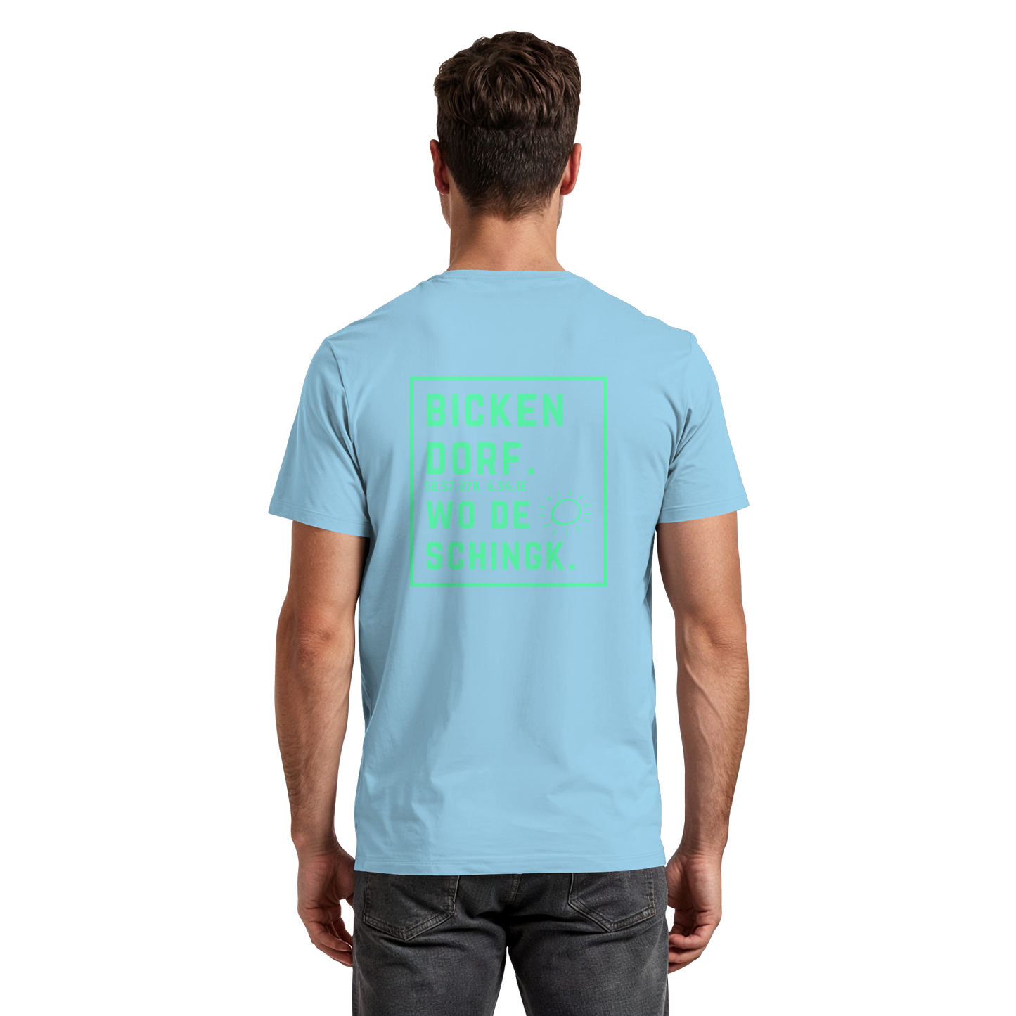 Wo de Sonn schingk - Bickendorf Druck Rücken - Premium Classic T-Shirt