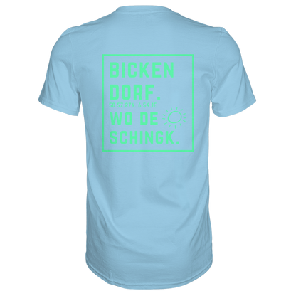 Wo de Sonn schingk - Bickendorf Druck Rücken - Premium Classic T-Shirt
