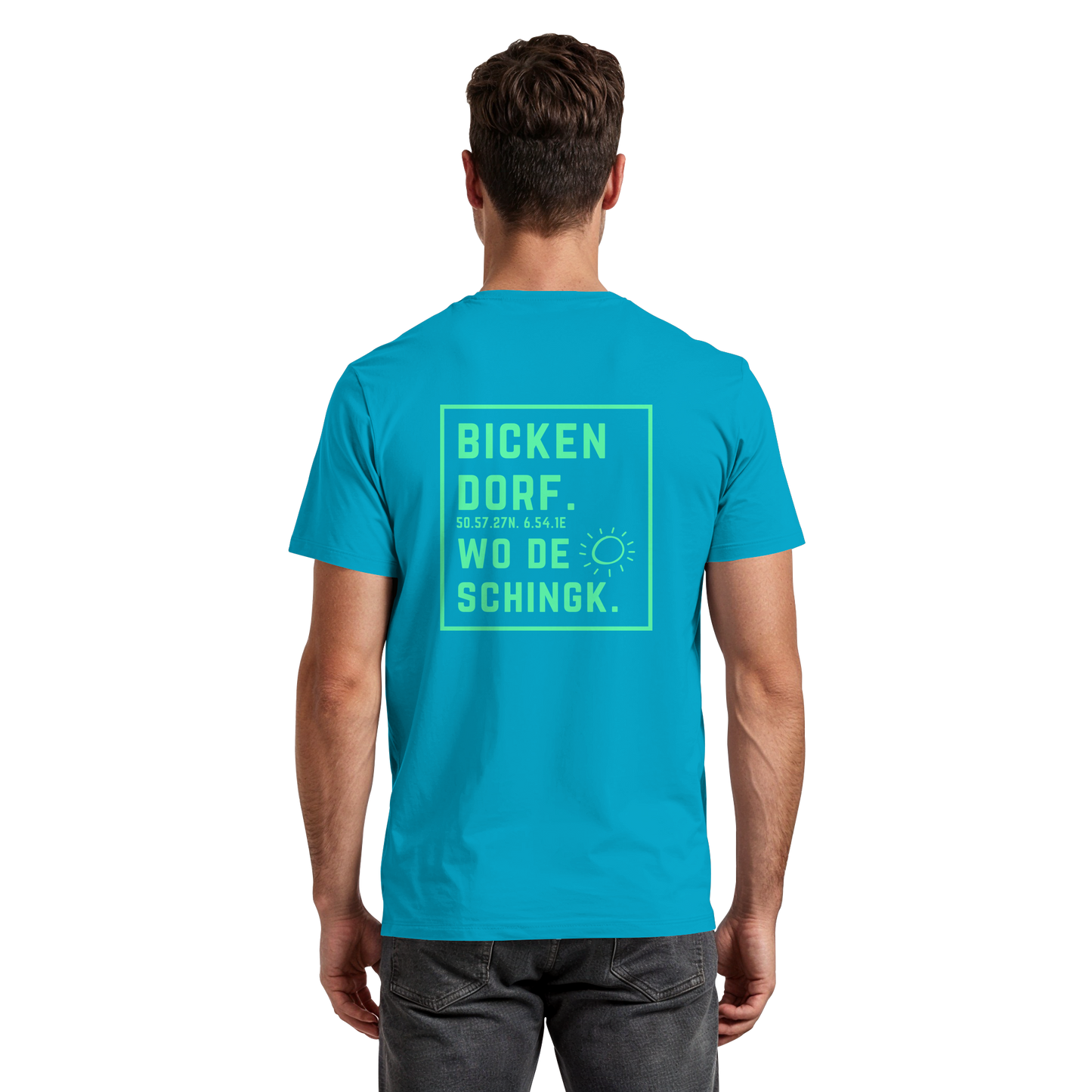 Wo de Sonn schingk - Bickendorf Druck Rücken - Premium Classic T-Shirt