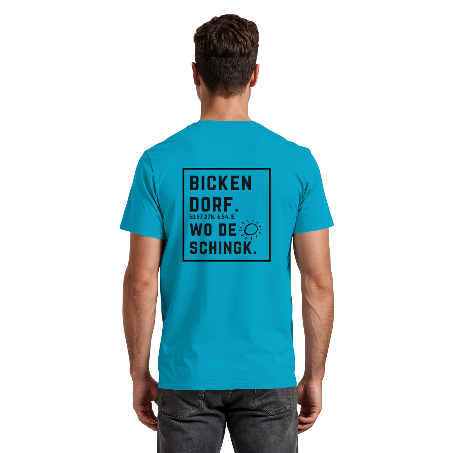 Wo de Sonn schingk - Bickendorf Druck Rücken - Premium Classic T-Shirt