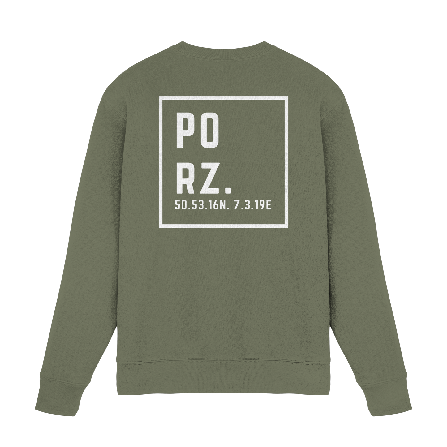 Porz Koordinaten (großer Druck Rücken) - Premium Sweatshirt