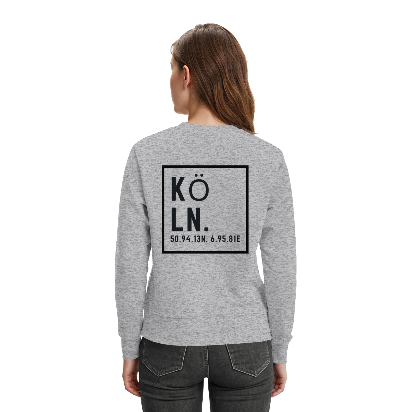 Köln Koordinaten (großer Druck auf dem Rücken) - Premium Sweatshirt