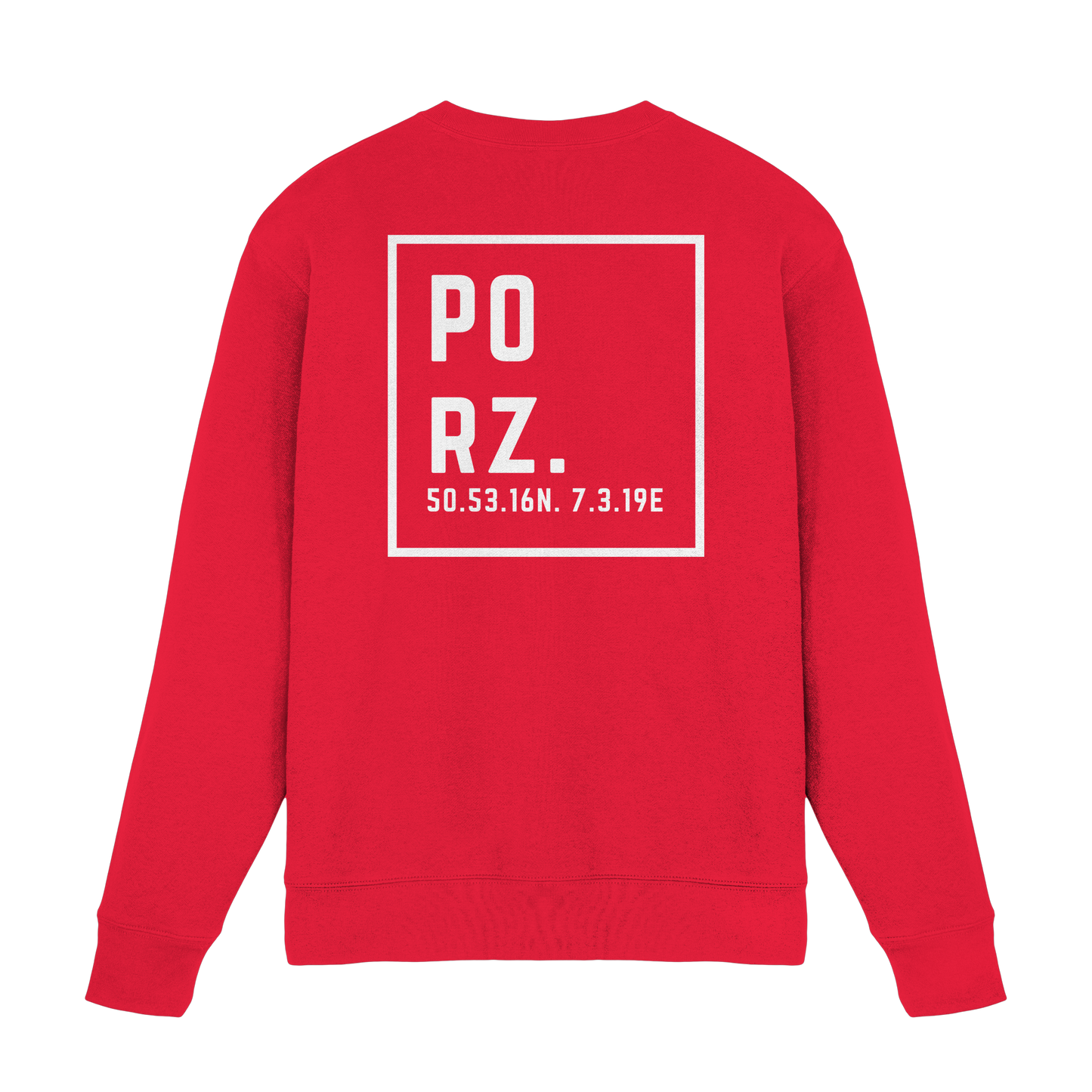 Porz Koordinaten (großer Druck Rücken) - Premium Sweatshirt
