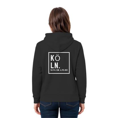 Köln Koordinaten (großer Druck auf dem Rücken) - Premium Unisex Hoodie