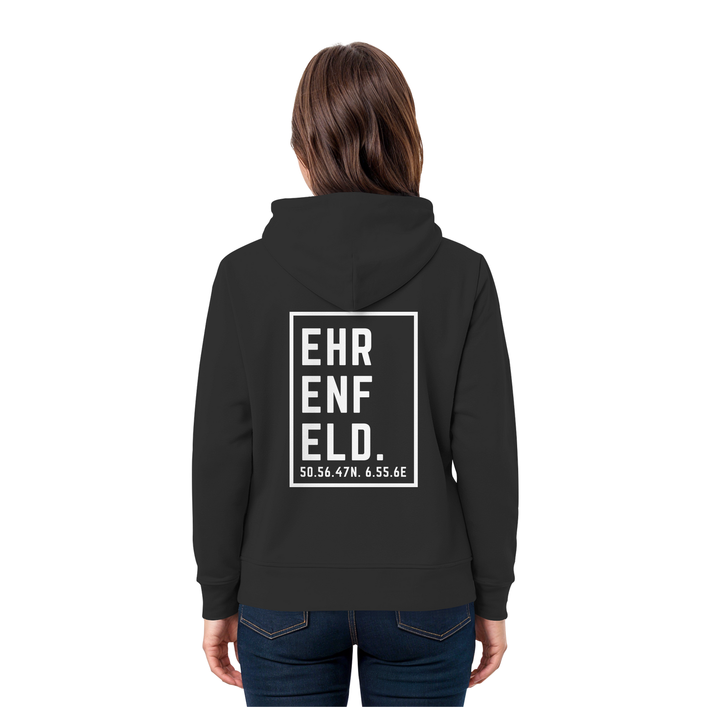 Ehrenfeld Koordinaten (großer Druck auf dem Rücken) - Premium Unisex Hoodie