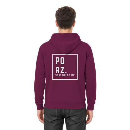 Porz Koordinaten (großer Druck Rücken) - Premium Unisex Hoodie