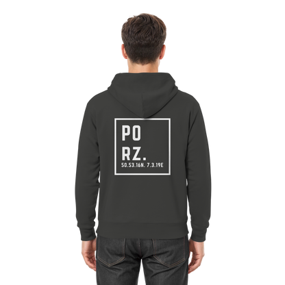 Porz Koordinaten (großer Druck Rücken) - Premium Unisex Hoodie