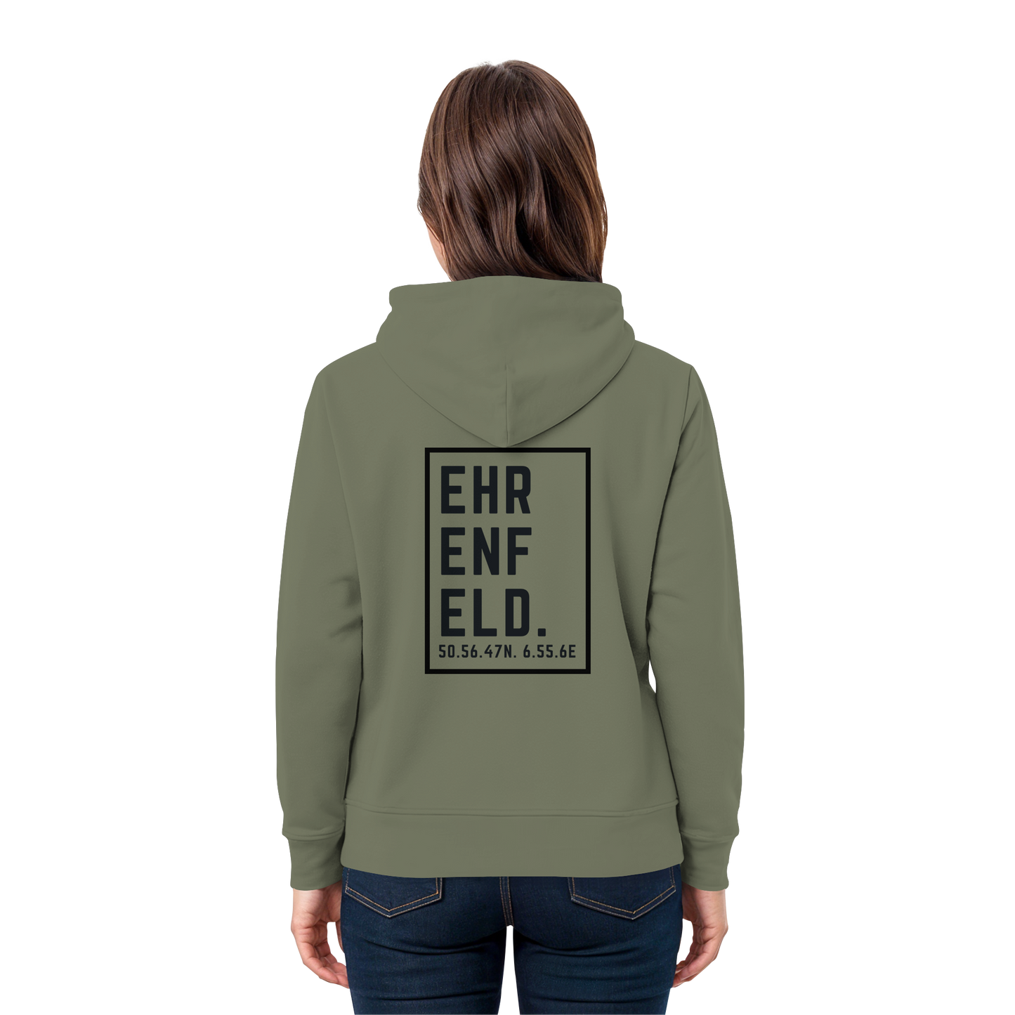 Ehrenfeld Koordinaten (großer Druck auf dem Rücken) - Premium Unisex Hoodie
