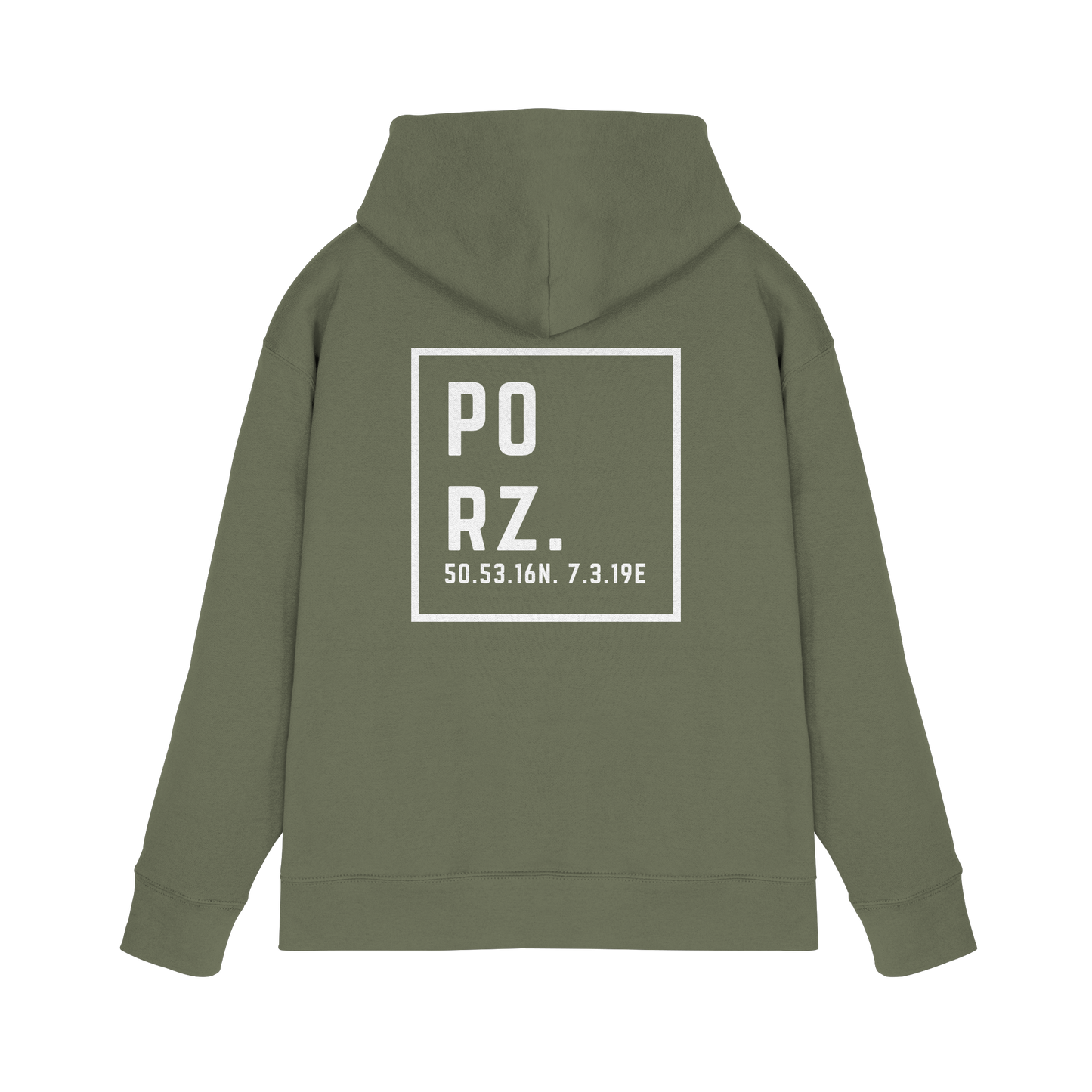 Porz Koordinaten (großer Druck Rücken) - Premium Unisex Hoodie