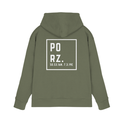 Porz Koordinaten (großer Druck Rücken) - Premium Unisex Hoodie
