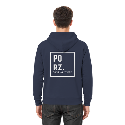 Porz Koordinaten (großer Druck Rücken) - Premium Unisex Hoodie
