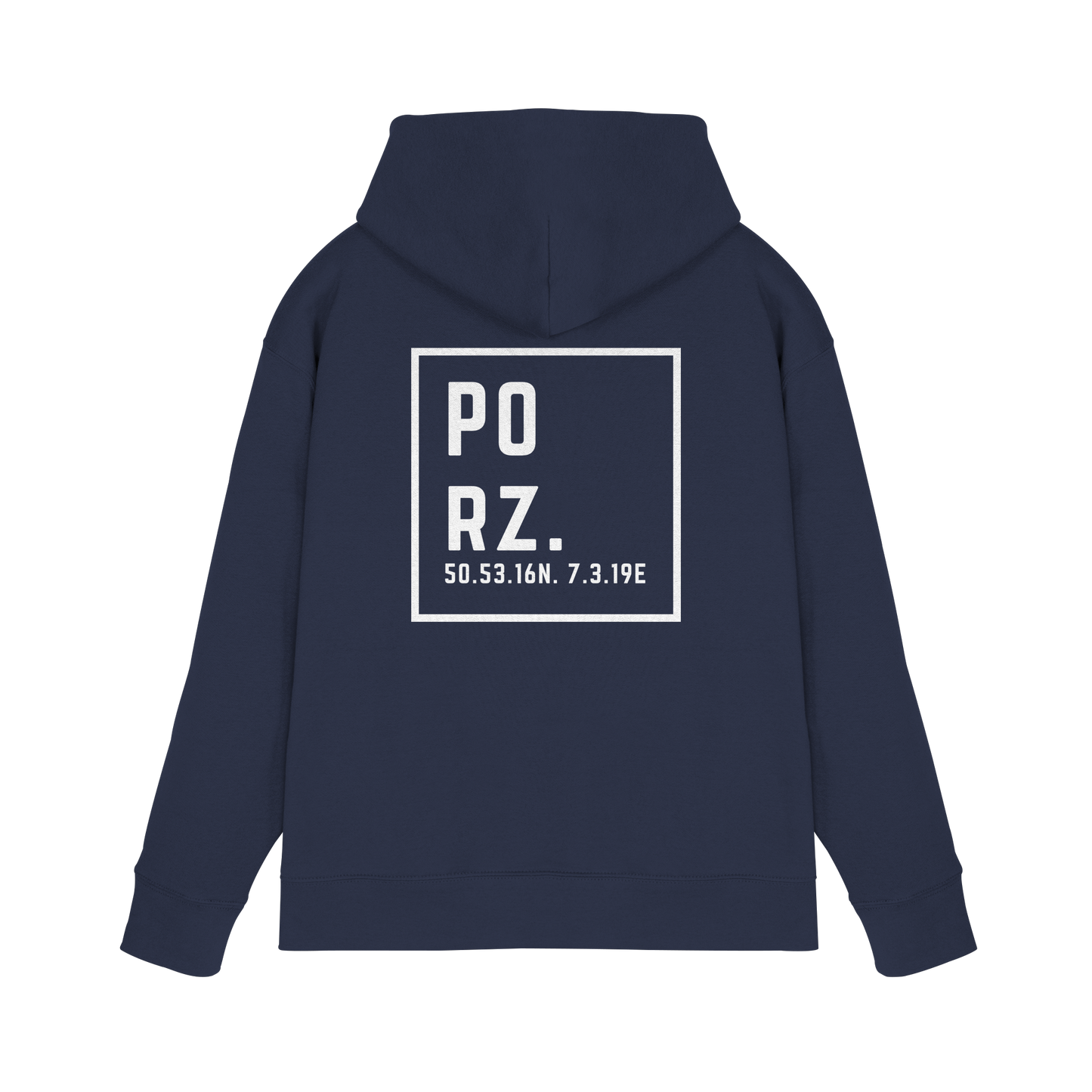 Porz Koordinaten (großer Druck Rücken) - Premium Unisex Hoodie