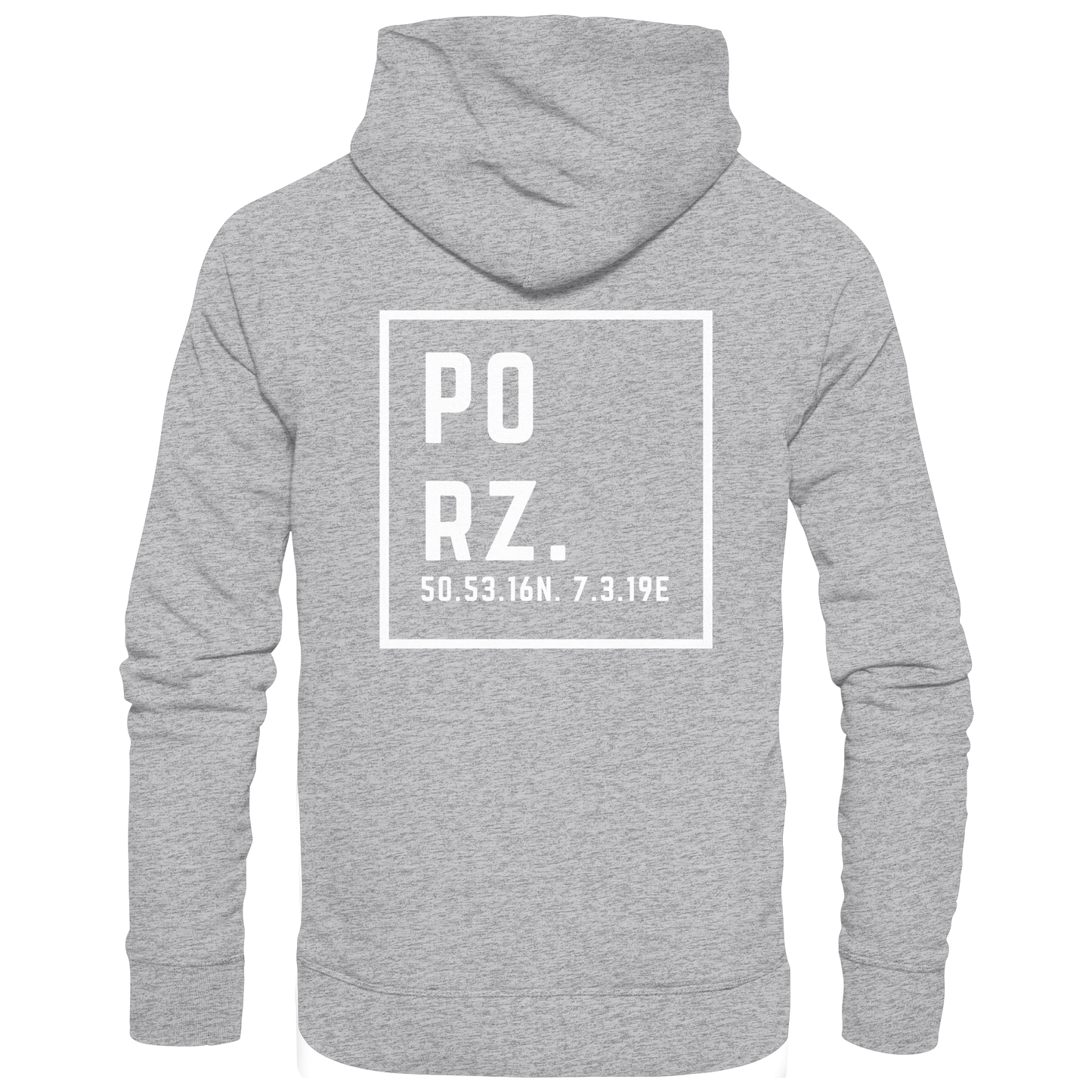 Porz Koordinaten (großer Druck Rücken) - Premium Unisex Hoodie