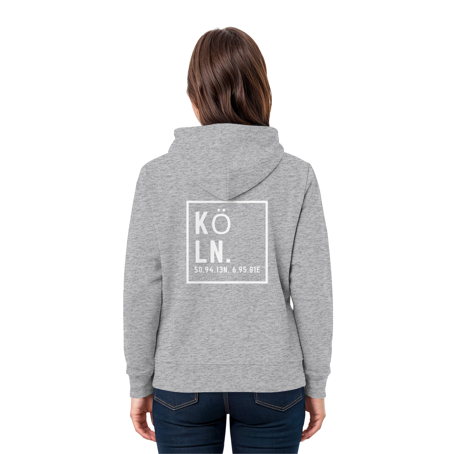 Köln Koordinaten (großer Druck auf dem Rücken) - Premium Unisex Hoodie
