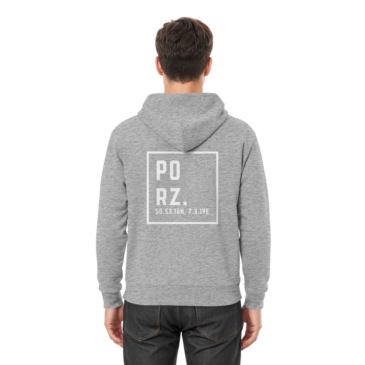 Porz Koordinaten (großer Druck Rücken) - Premium Unisex Hoodie