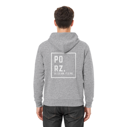 Porz Koordinaten (großer Druck Rücken) - Premium Unisex Hoodie