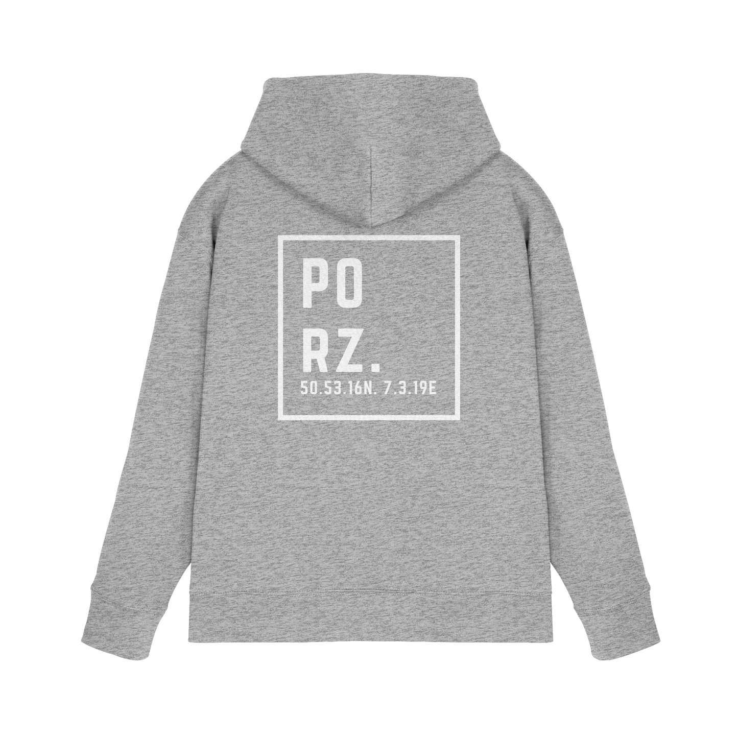 Porz Koordinaten (großer Druck Rücken) - Premium Unisex Hoodie