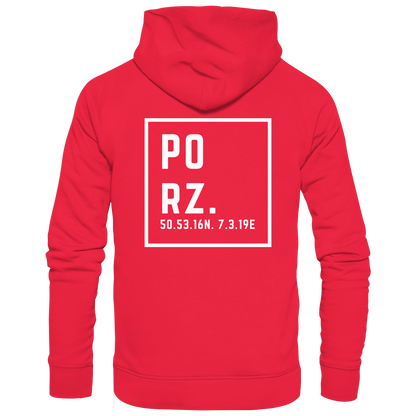 Porz Koordinaten (großer Druck Rücken) - Premium Unisex Hoodie