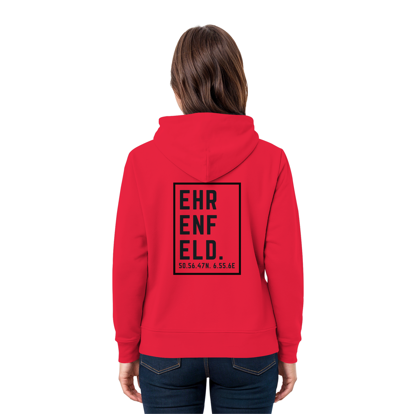 Ehrenfeld Koordinaten (großer Druck auf dem Rücken) - Premium Unisex Hoodie