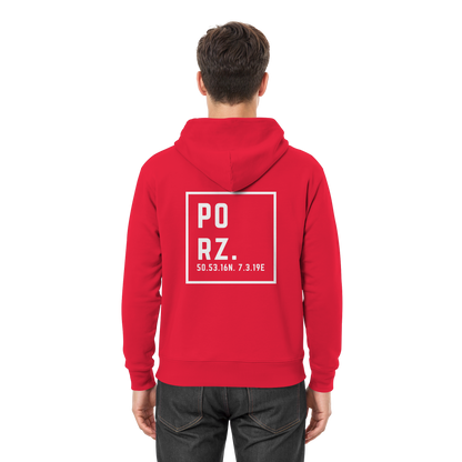 Porz Koordinaten (großer Druck Rücken) - Premium Unisex Hoodie