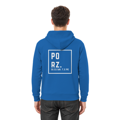 Porz Koordinaten (großer Druck Rücken) - Premium Unisex Hoodie