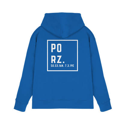 Porz Koordinaten (großer Druck Rücken) - Premium Unisex Hoodie