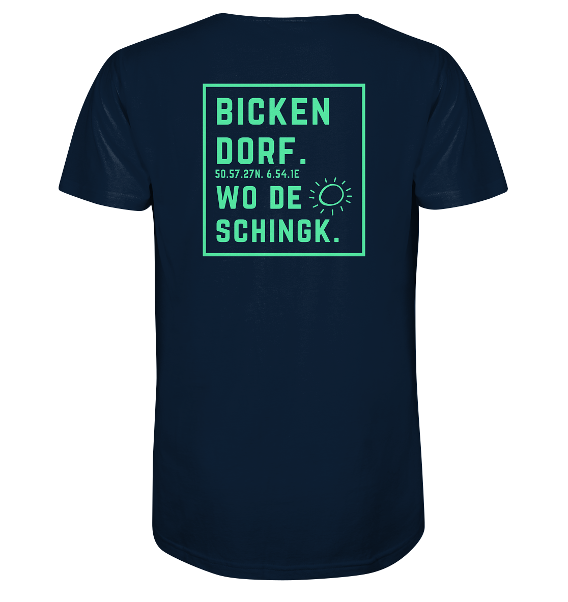 Wo de Sonn schingk - Bickendorf Druck Rücken - V-Neck Shirt