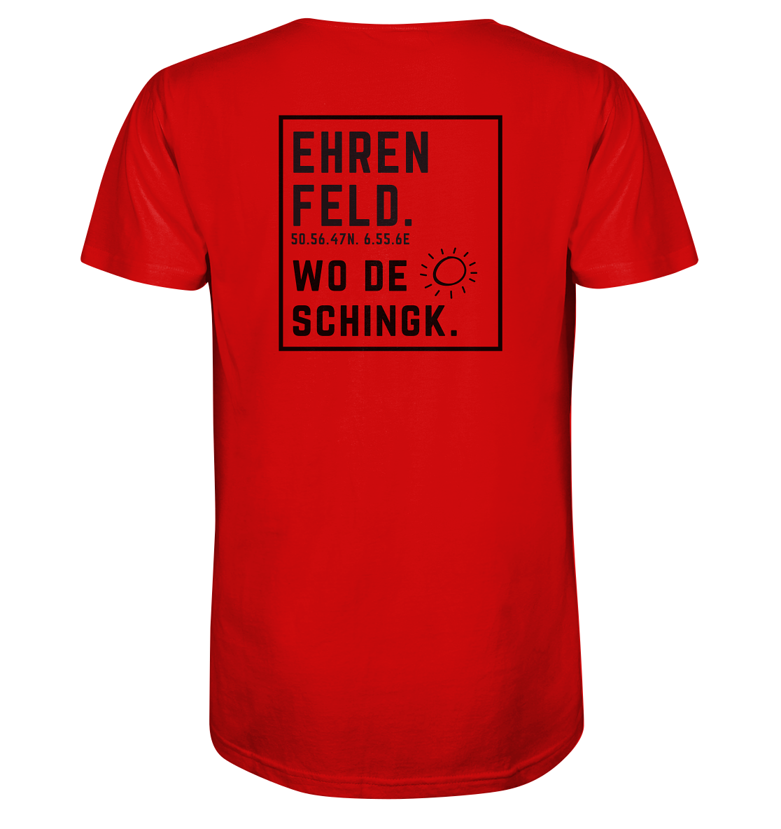 Wo de Sonn schingk - Ehrenfeld Druck Rücken - V-Neck Shirt