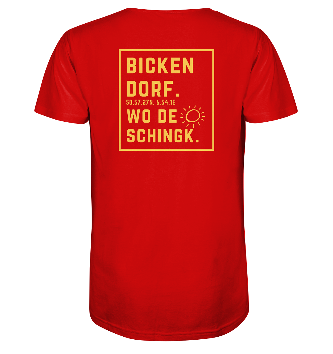 Wo de Sonn schingk - Bickendorf Druck Rücken - V-Neck Shirt