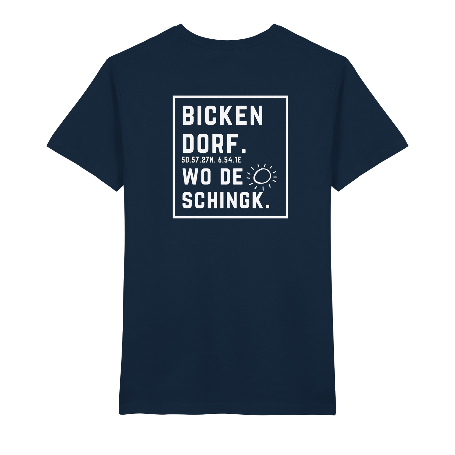 Wo de Sonn schingk - Bickendorf Druck Rücken - V-Neck Shirt