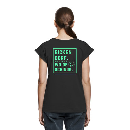 Wo de Sonn schingk - Bickendorf Druck Rücken - Womens Extended Shoulder T-Shirt
