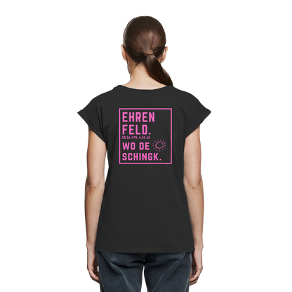 Wo de Sonn schingk - Ehrenfeld Druck Rücken  - Womens Extended Shoulder T-Shirt