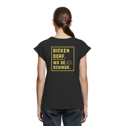 Wo de Sonn schingk - Bickendorf Druck Rücken - Womens Extended Shoulder T-Shirt
