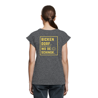 Wo de Sonn schingk - Bickendorf Druck Rücken - Womens Extended Shoulder T-Shirt
