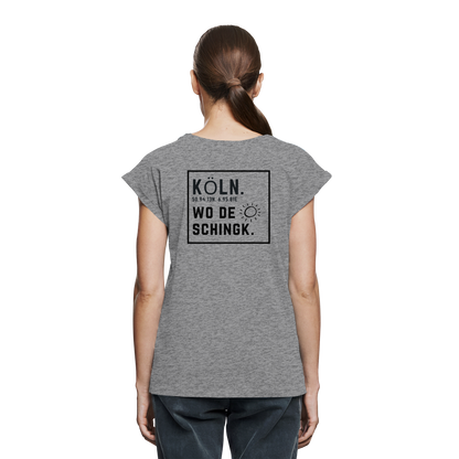Wo de Sonn schingk - Köln Druck Rücken  - Womens Extended Shoulder T-Shirt