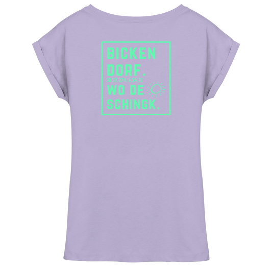 Wo de Sonn schingk - Bickendorf Druck Rücken - Womens Extended Shoulder T-Shirt