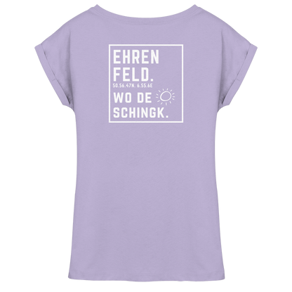 Wo de Sonn schingk - Ehrenfeld Druck Rücken  - Womens Extended Shoulder T-Shirt