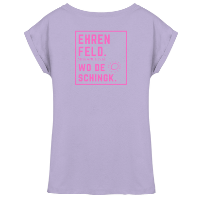 Wo de Sonn schingk - Ehrenfeld Druck Rücken  - Womens Extended Shoulder T-Shirt