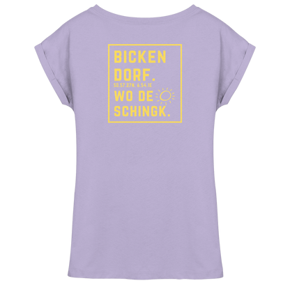 Wo de Sonn schingk - Bickendorf Druck Rücken - Womens Extended Shoulder T-Shirt