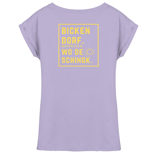 Wo de Sonn schingk - Bickendorf Druck Rücken - Womens Extended Shoulder T-Shirt