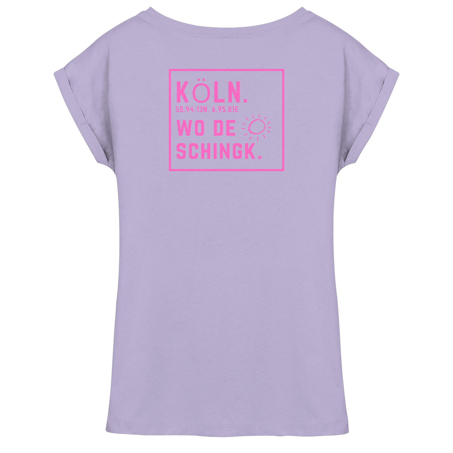 Wo de Sonn schingk - Köln Druck Rücken - Womens Extended Shoulder T-Shirt